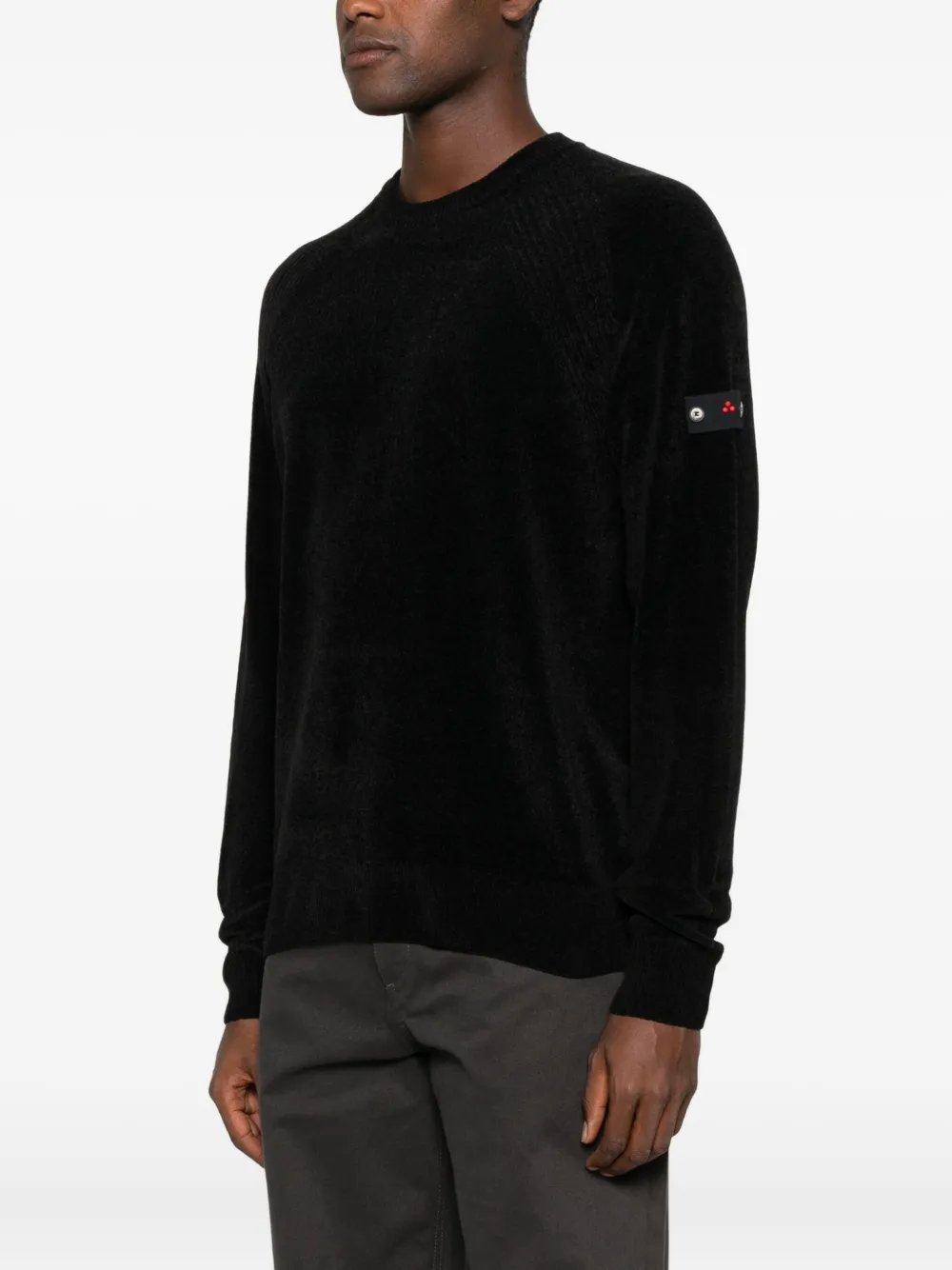 Peuterey Textured Crew-neck Sweater In Black
