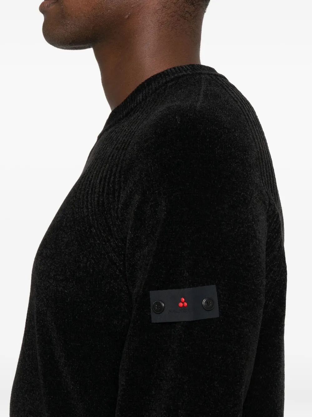 Peuterey Textured Crew-neck Sweater In Black