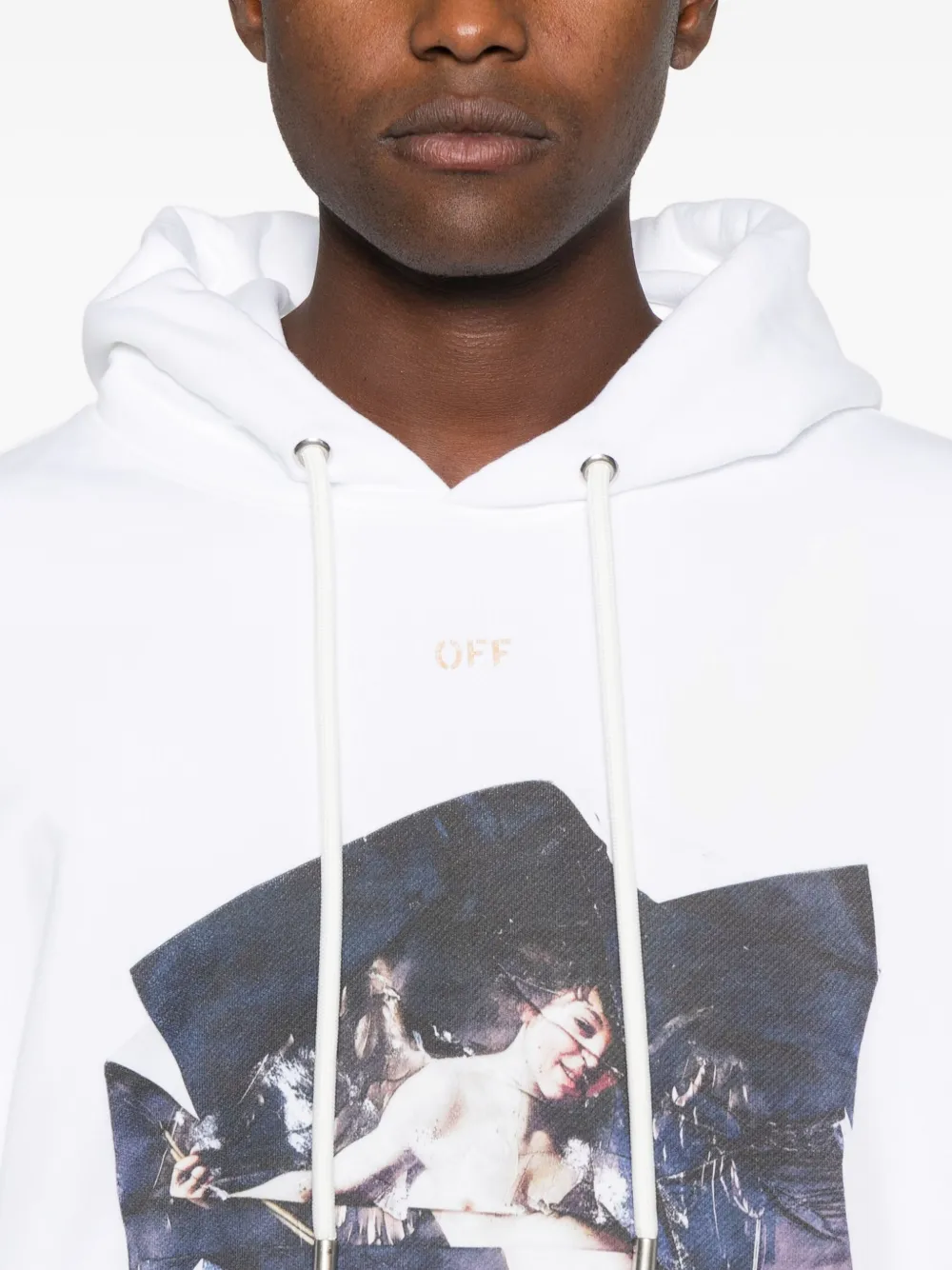 Off-white Graphic-print Hoodie In Neutral