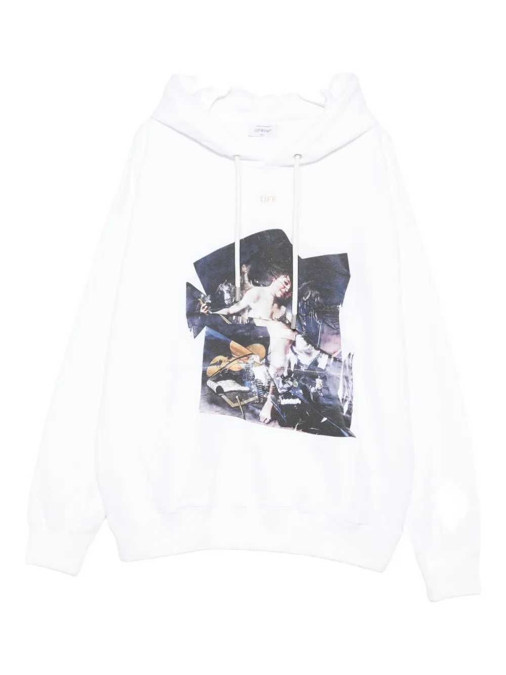 Off-white Graphic-print Hoodie In Neutral