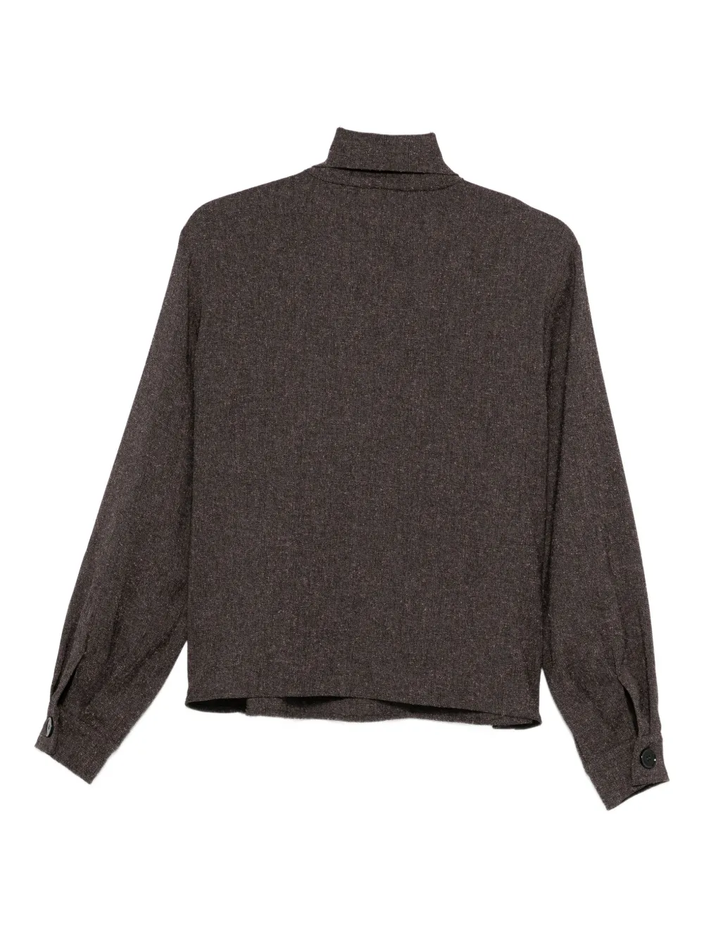 Patrizia Pepe button-detail roll-neck blouse - Bruin