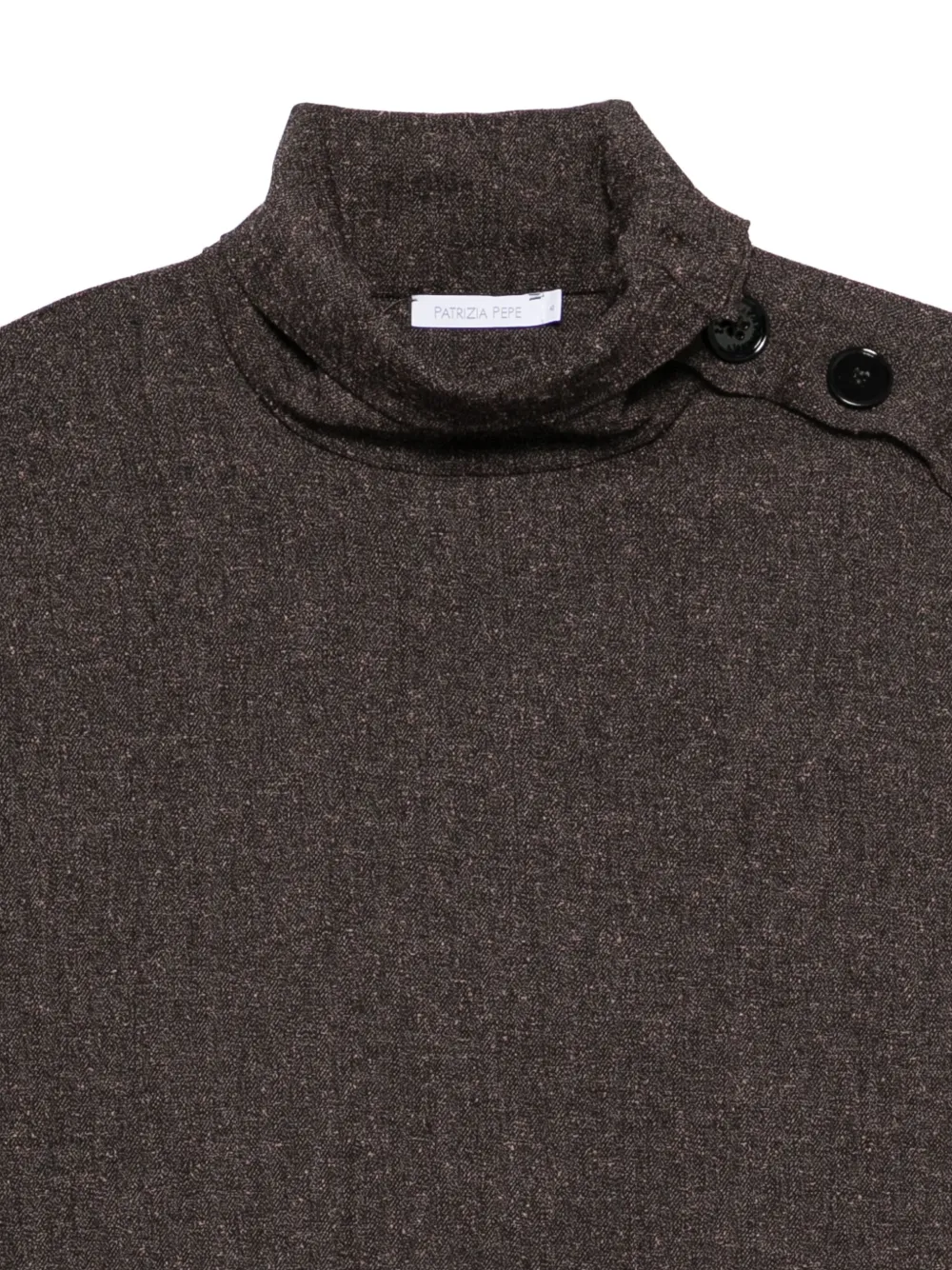 Patrizia Pepe Blouse met col en knoopdetail Bruin