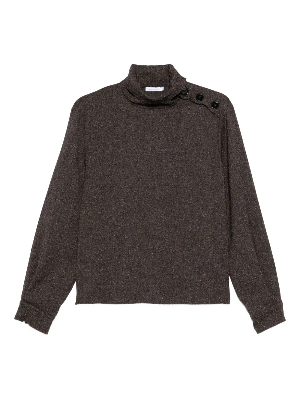 Patrizia Pepe button-detail roll-neck blouse | Brown | Image 1