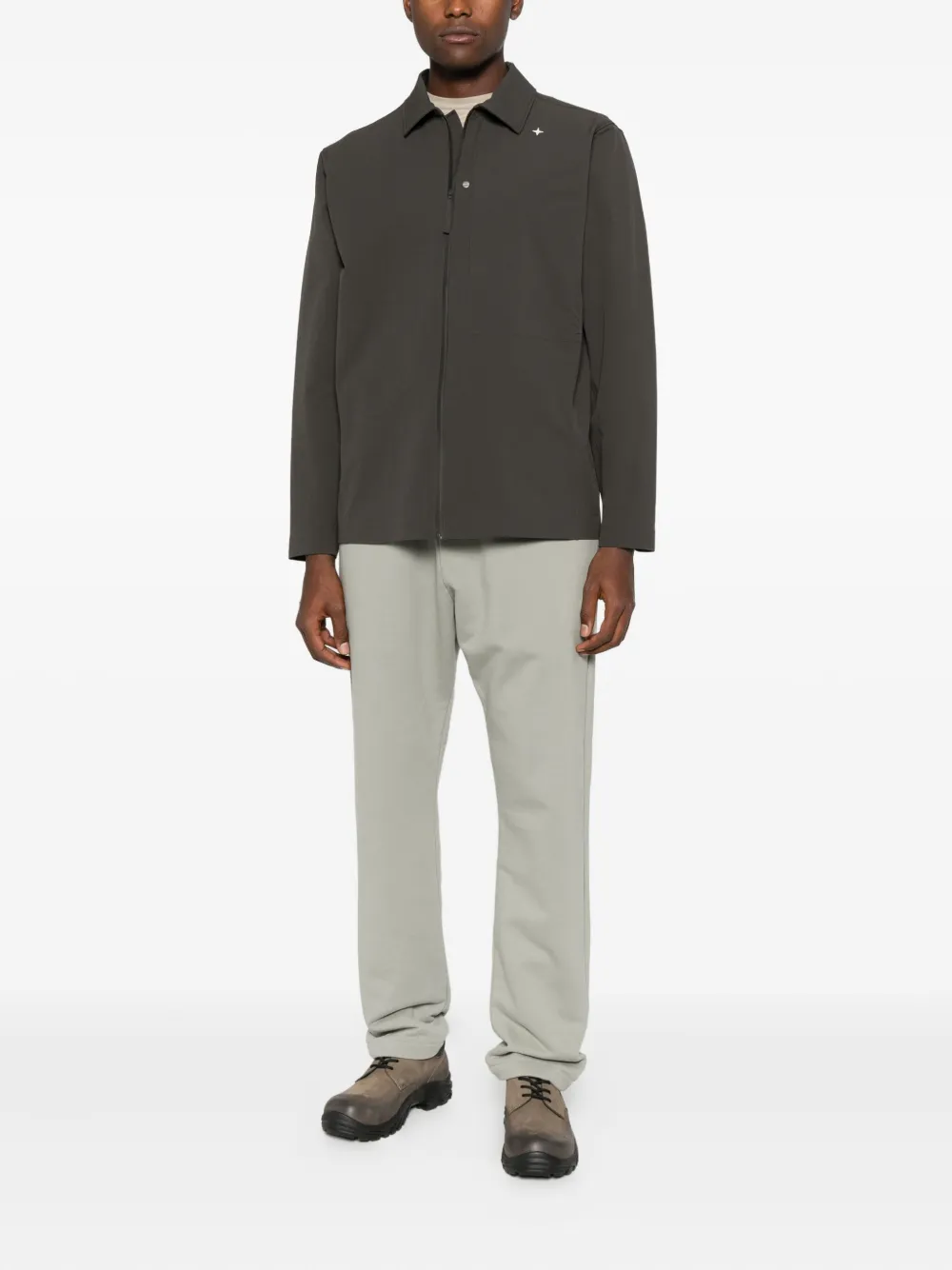 Stone Island logo-embroidered shirt - Bruin
