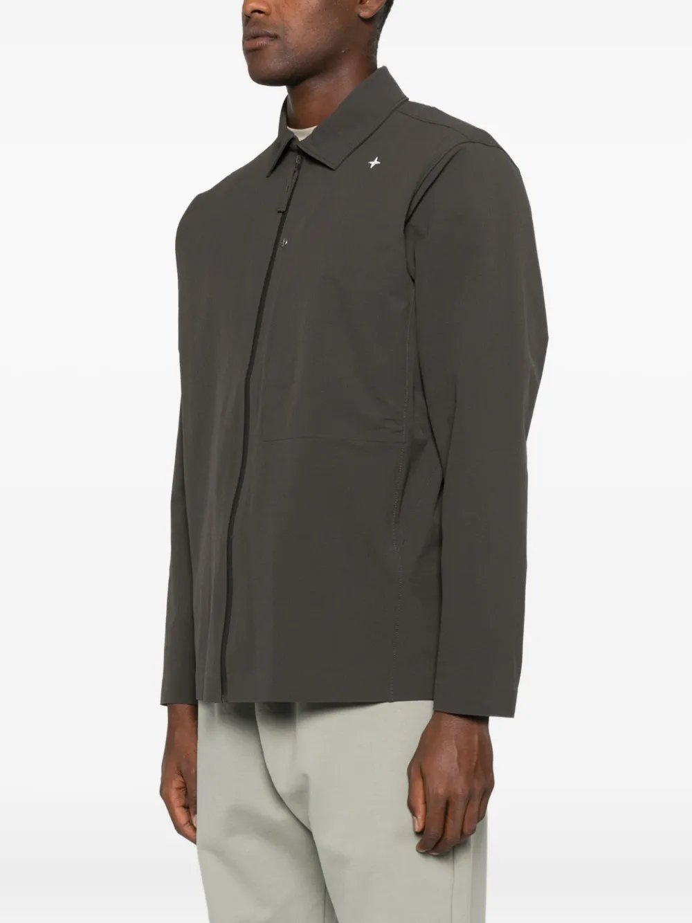 Stone Island Overhemd met geborduurd logo Bruin