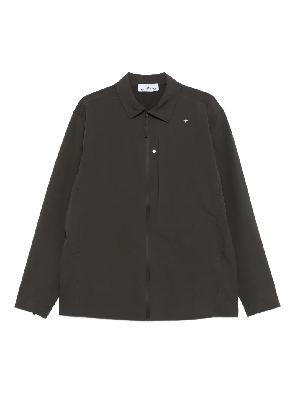 Stone Island logo-embroidered shirt - Marrone