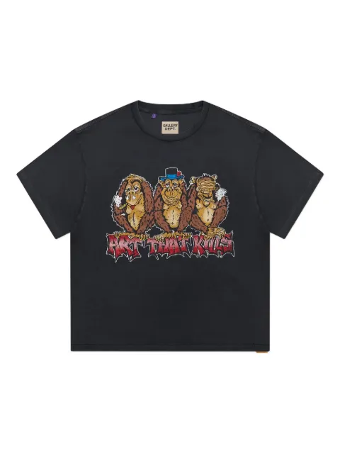 GALLERY DEPT. See No Evil monkey-print cotton T-shirt