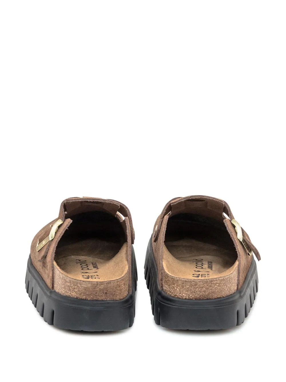 Birkenstock Boston suède muiltjes Bruin