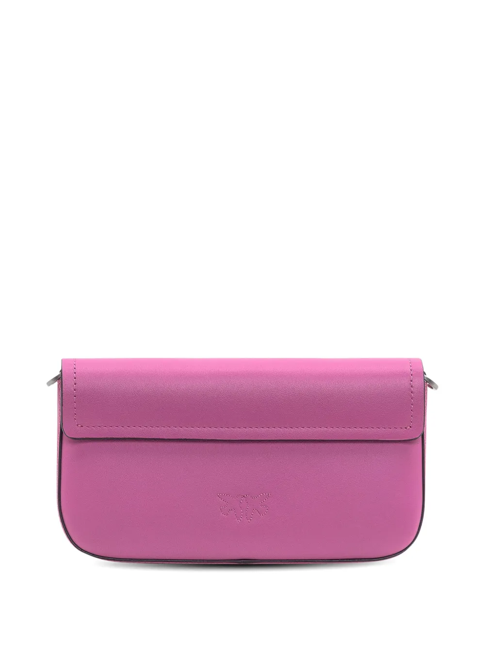 Pinko Letter Detail Saddle Flat Cross Body Bag In Pink