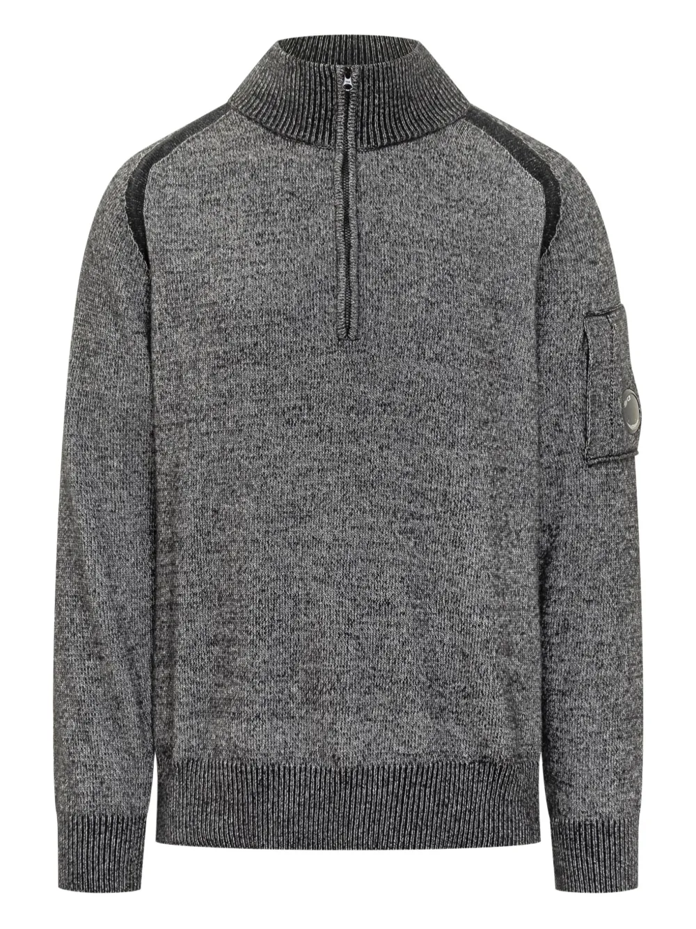 C.p. Company Gray Sweater With Zipper And Lens Pocket In Gray