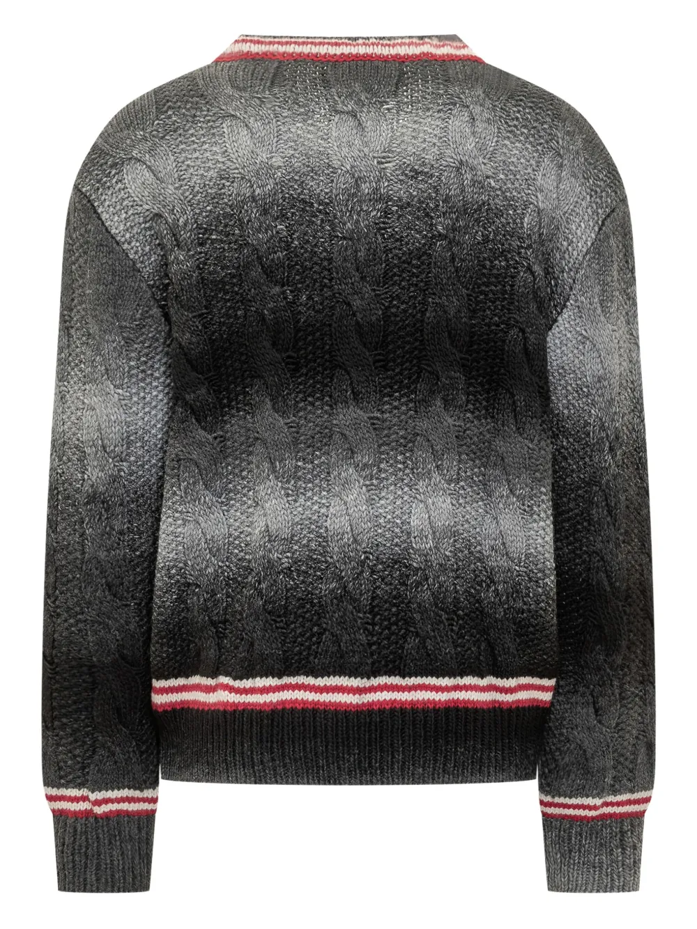GCDS Kittho cable-knit V-neck sweater - Zwart