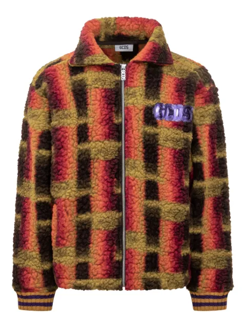 GCDS teddy-texture zip jacket