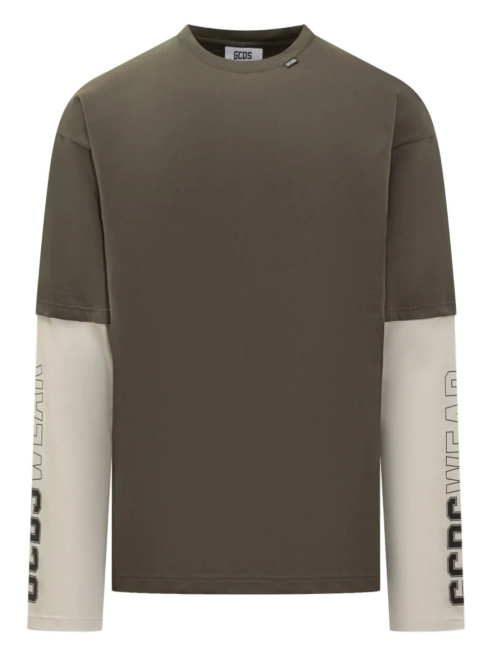GCDS layered long-sleeve t-shirt | Green | Image 1