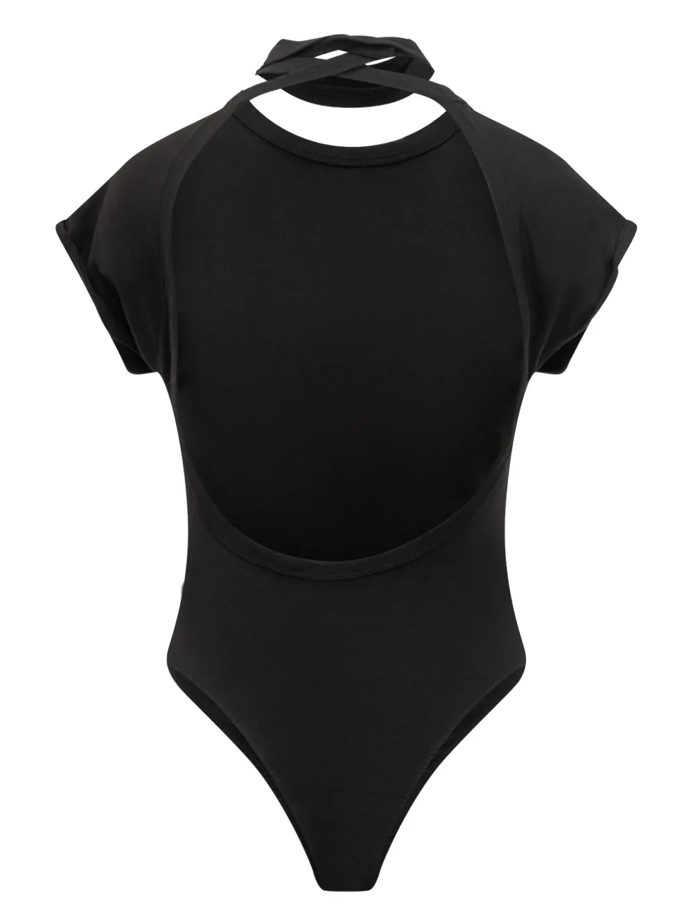 Dsquared2 Black Bodysuit With Print And Neck Tie In Black