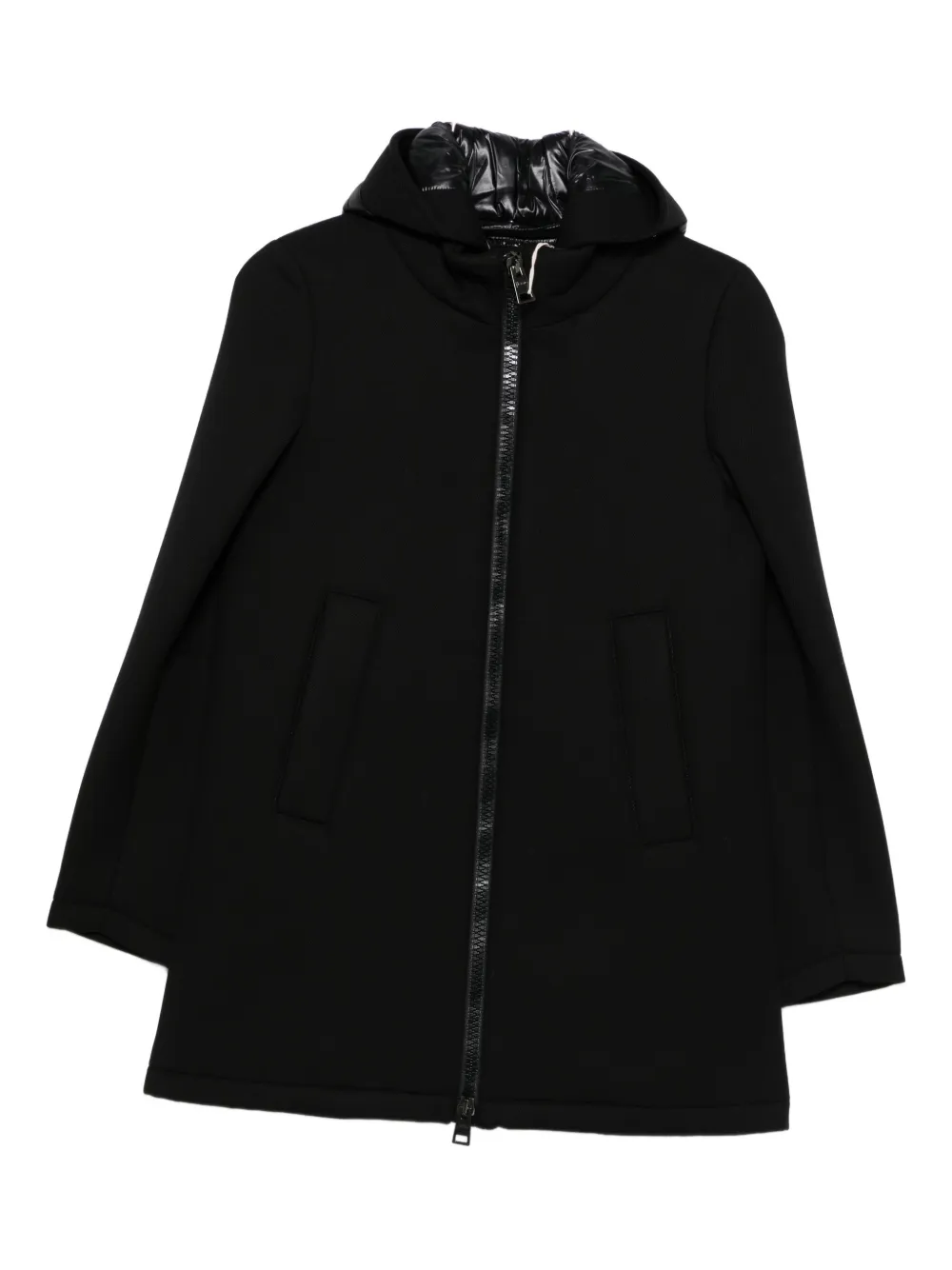 Herno zip-ip hooded coat | Black | Image 1