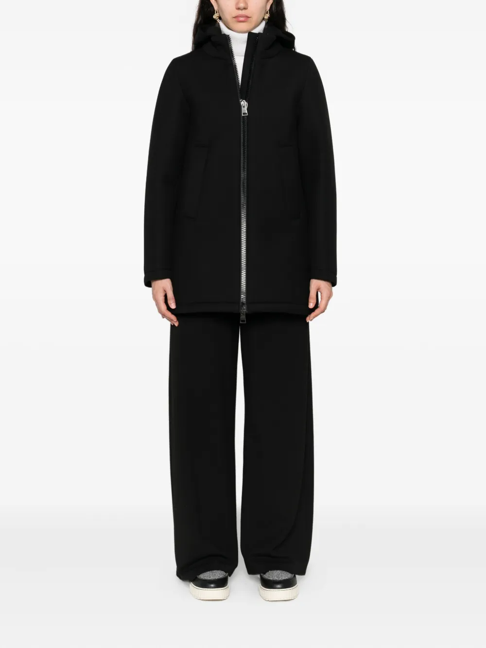Herno zip-ip hooded coat | Single Breasted Coats | Image 2
