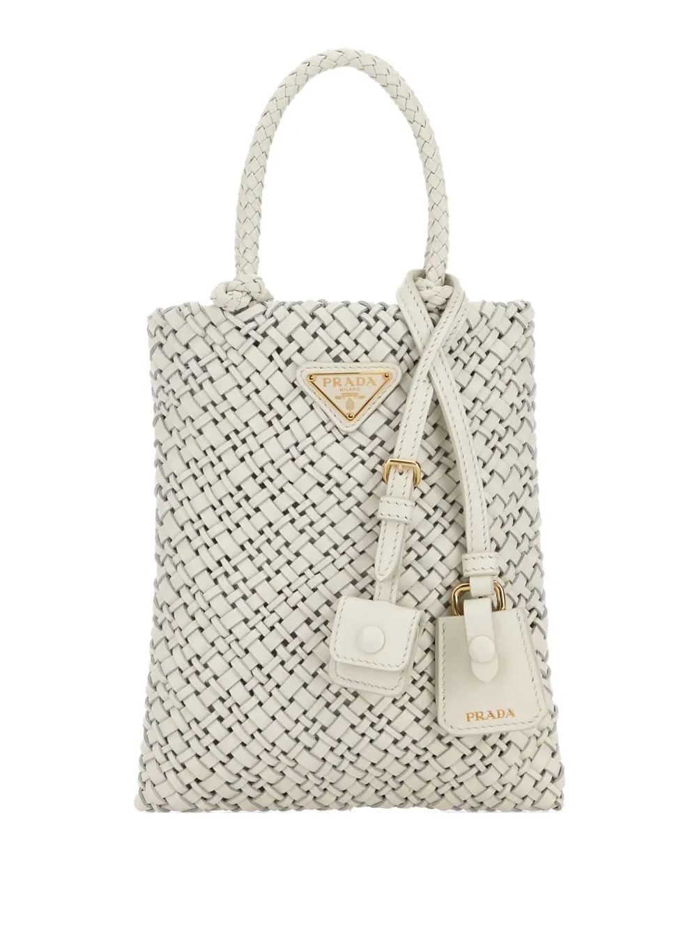 Prada triangle-logo tote bag - Bianco