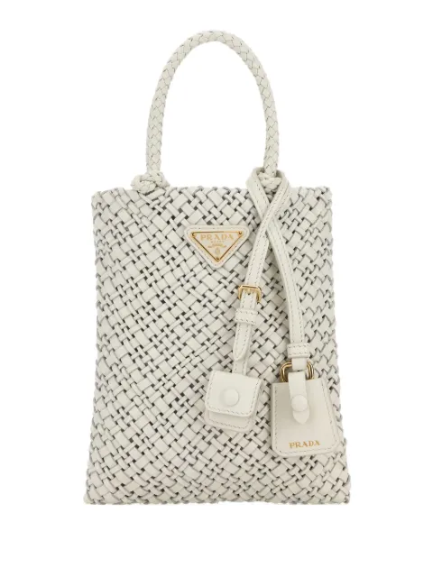 Prada triangle-logo tote bag