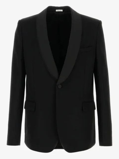 Alexander McQueen shawl-lapels wool blazer
