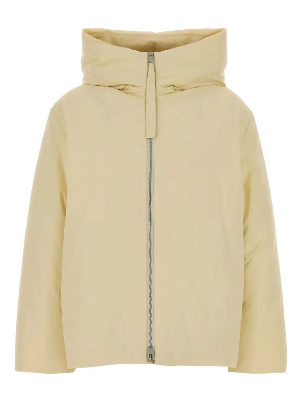 Jil Sander Padded Down Jacket Featuring Hood In Neutral
