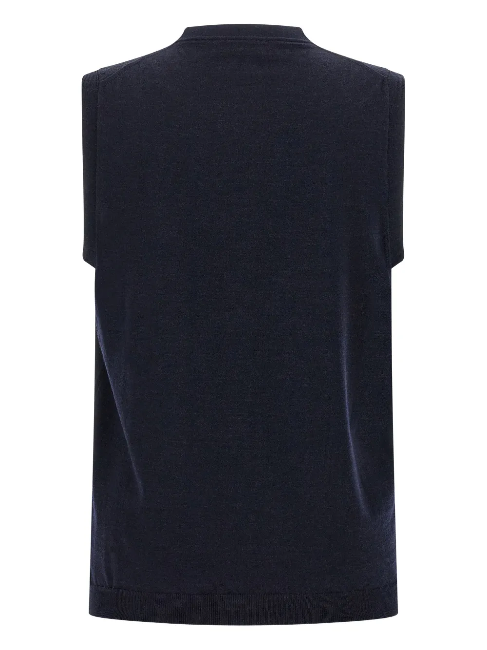 Zanone Sleeveless V-neck Ribbed Knit Vest In Blue