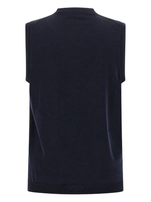Zanone V-neck Sleeveless Cardigan | Blue | FARFETCH