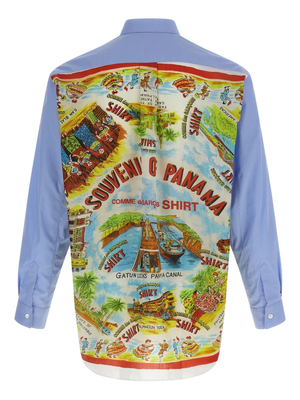 Comme Des Garçons Shirt Katoenen overhemd met print - Blauw