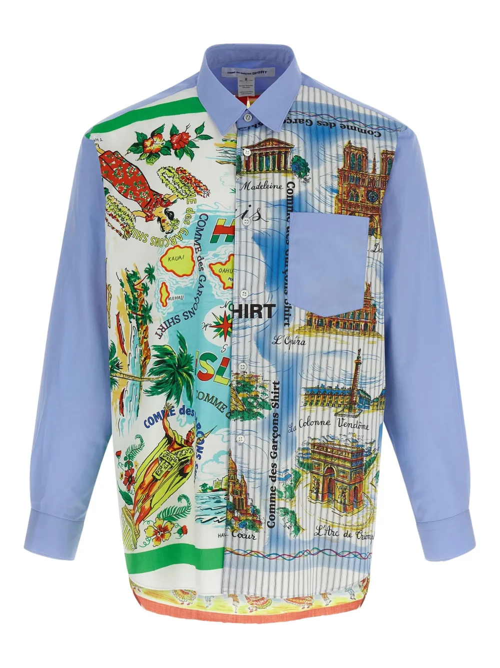 Comme Des Garçons Shirt Printed Shirt Shirt And Blouse Multicolor In Blue