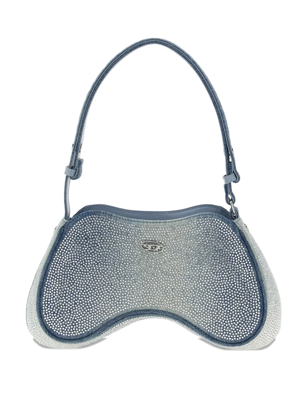 Diesel Rhinestone-embellished Shoulder Bag In Blue