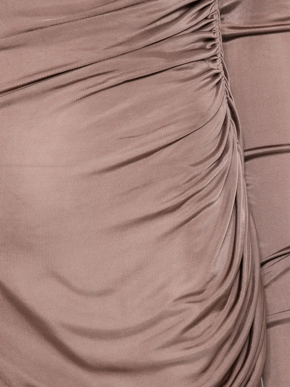 Rick Owens Ruched Midi Dress In Brown