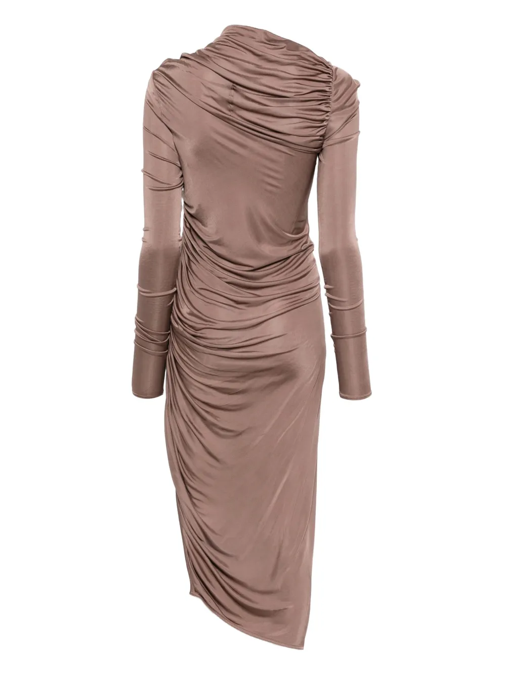 Rick Owens Lilies Midi-jurk met ruches - Bruin