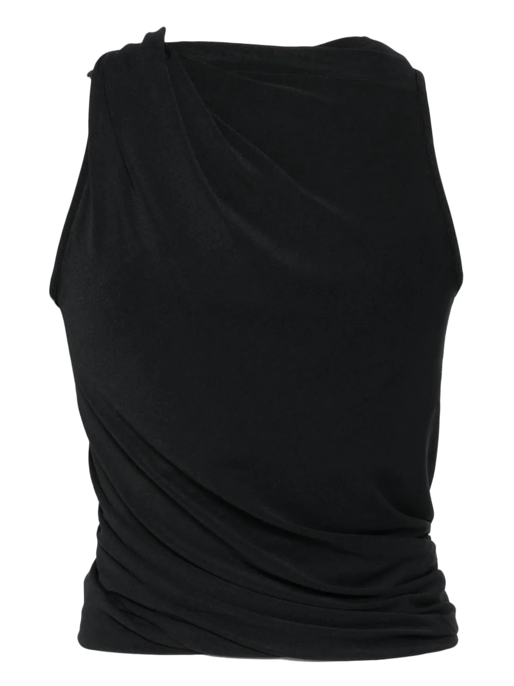 Rick Owens Draped Sleeveless Top In Black