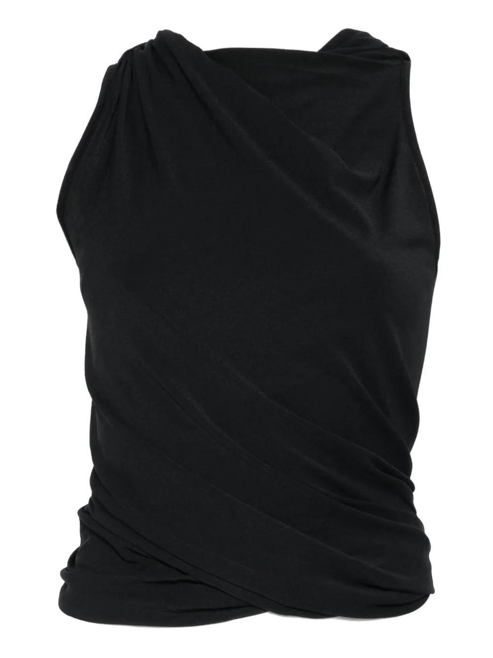 Rick Owens Draped Sleeveless Top In Black