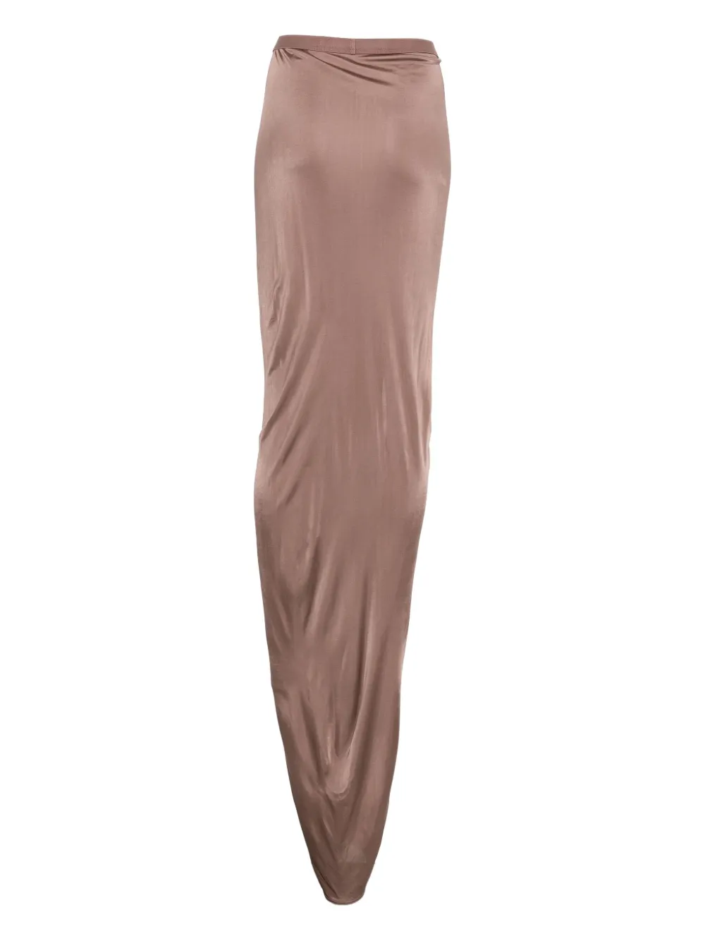 Rick Owens Ruched Draped Skirt In Brown