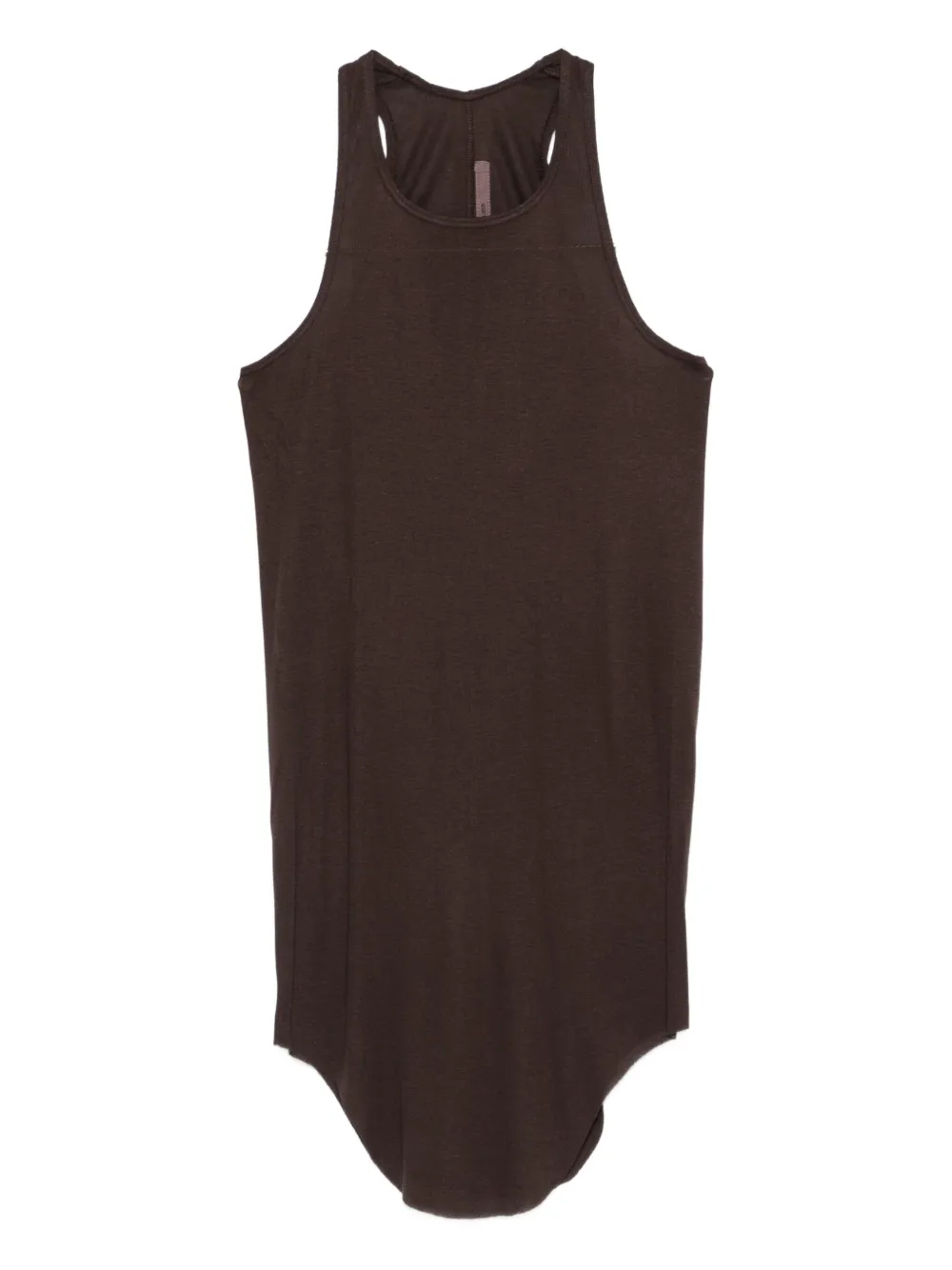 Rick Owens Ribbed Tank Top In Brown