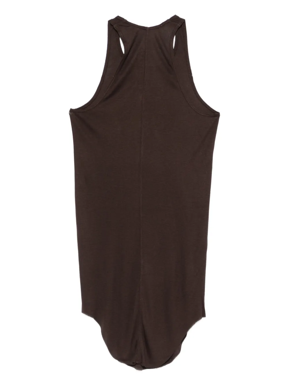 Rick Owens Ribbed Tank Top In Brown
