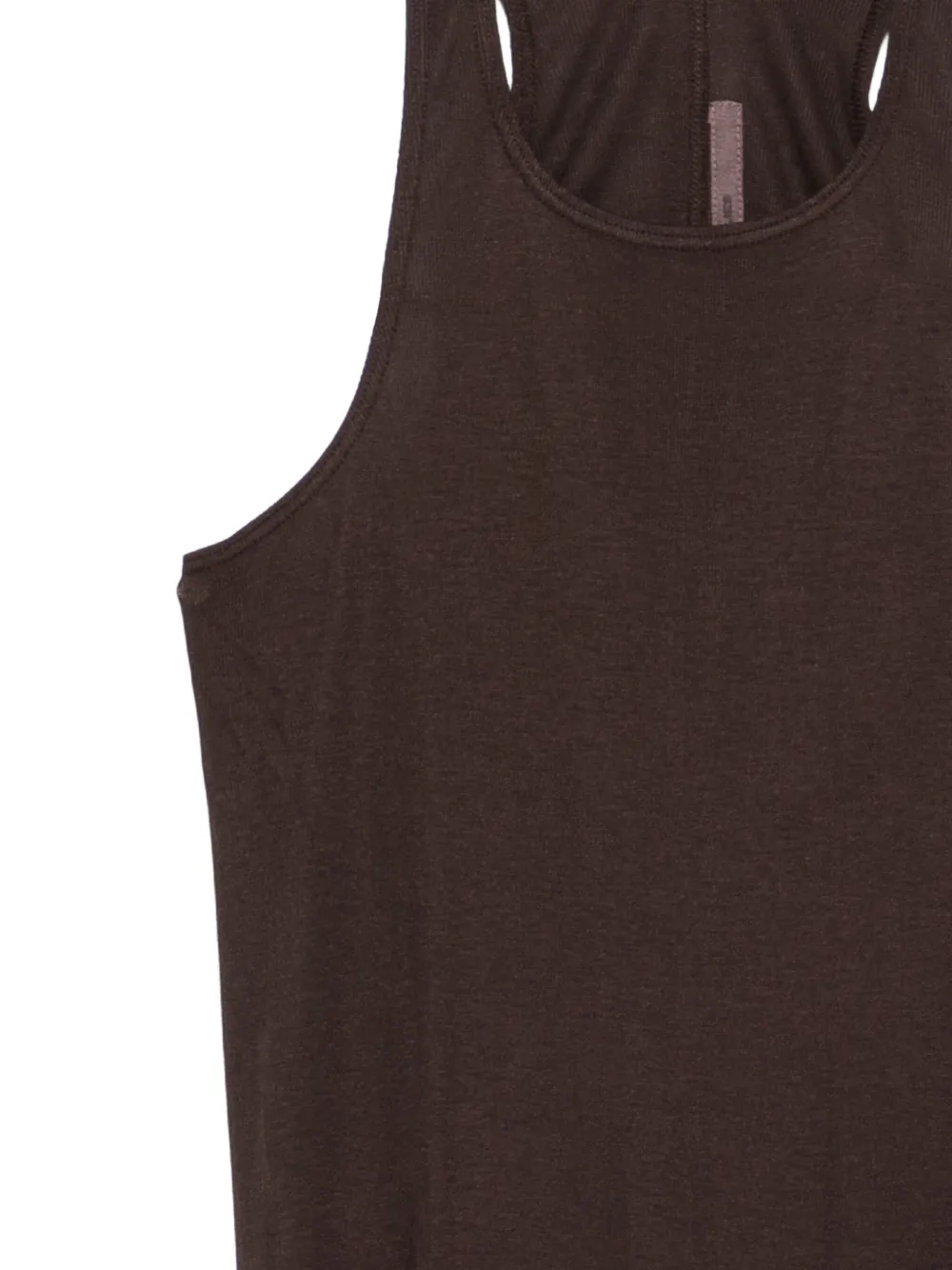 Rick Owens Ribbed Tank Top In Brown