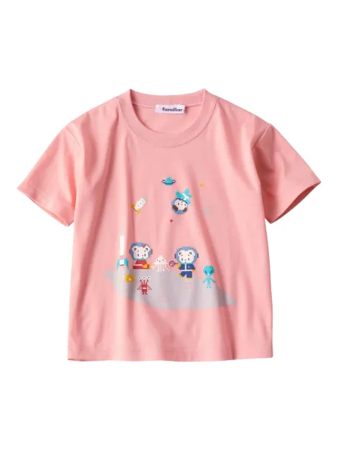 familiar graphic-print cotton T-shirt