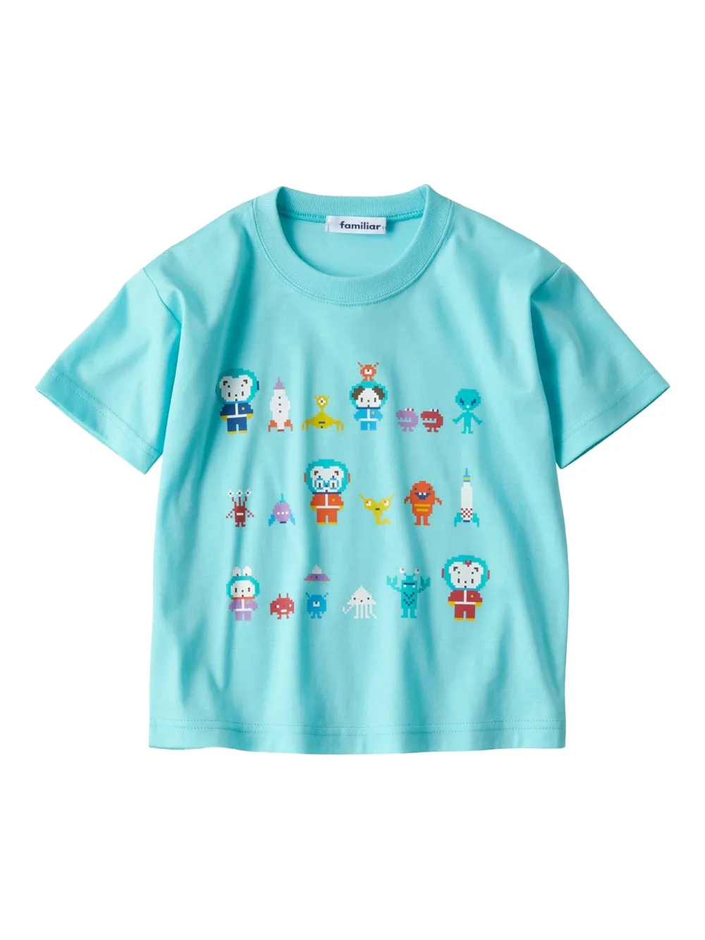 Familiar Kids' Monster-print Cotton T-shirt In Blue