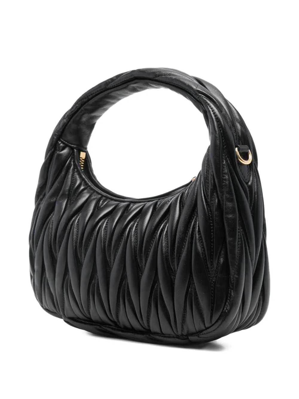 Miu Miu Wander matelassé leren shopper - Zwart