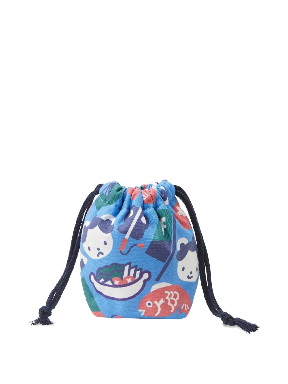 Familiar drawstring printed bag - Blauw