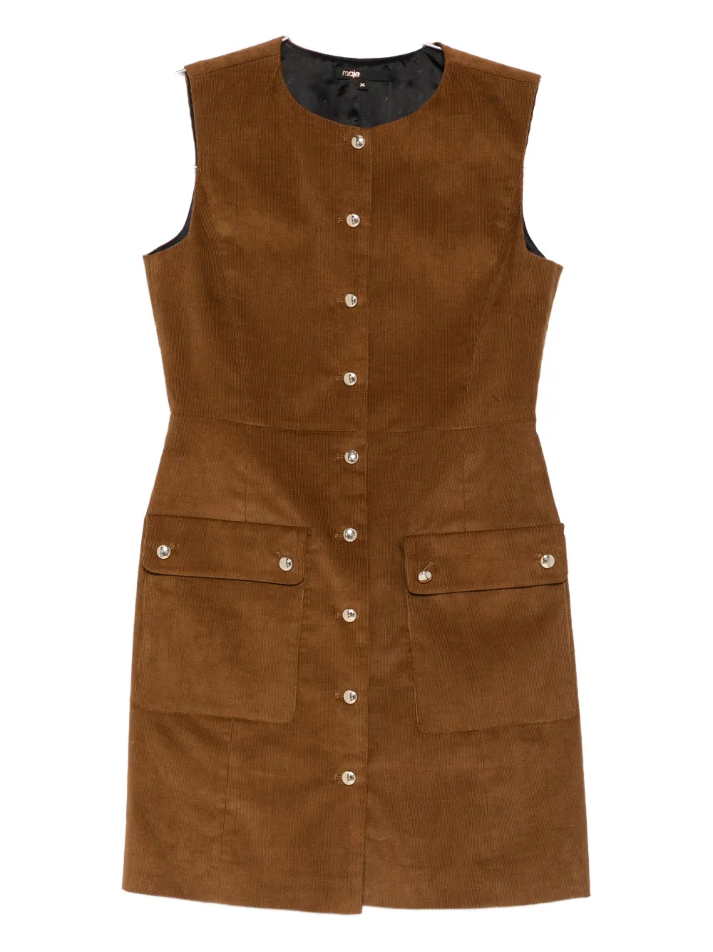Maje round-neck sleeveless dress - Marrone