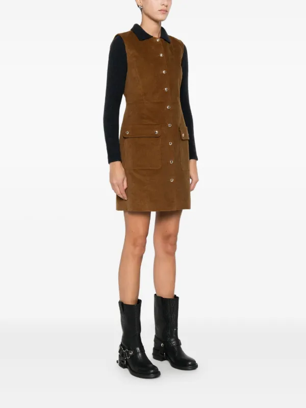 Maje round-neck Sleeveless Dress | Brown | FARFETCH GE
