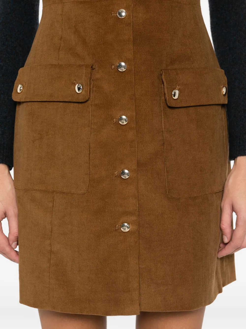 Maje Jurk met ronde hals Bruin