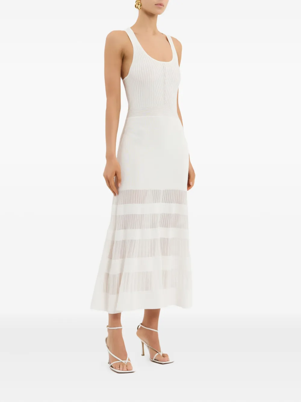 Rebecca Vallance Reign geribbelde midi-jurk Wit