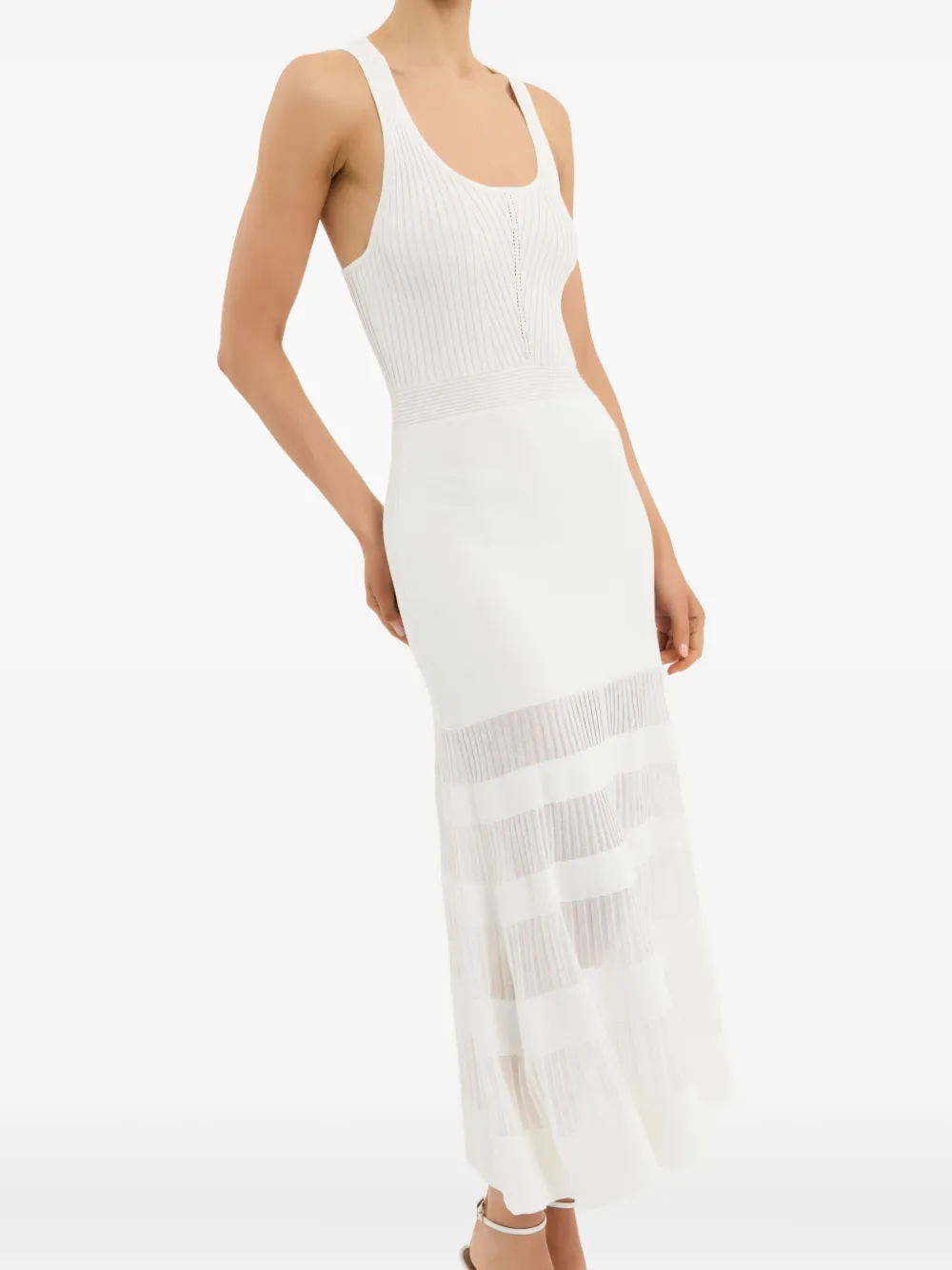 Rebecca Vallance Reign geribbelde midi-jurk Wit