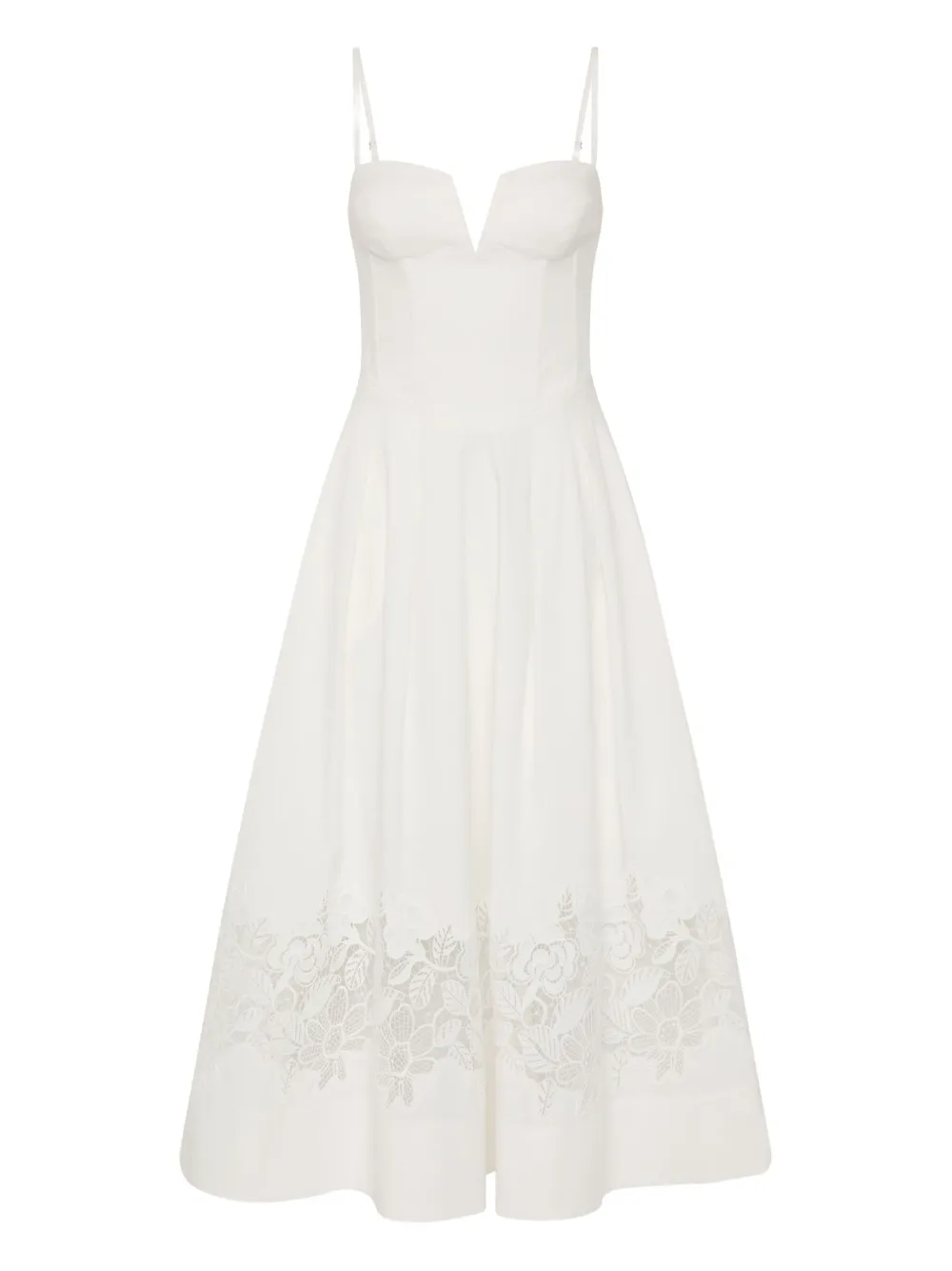Rebecca Vallance Montreux Lace Midi Dress In White