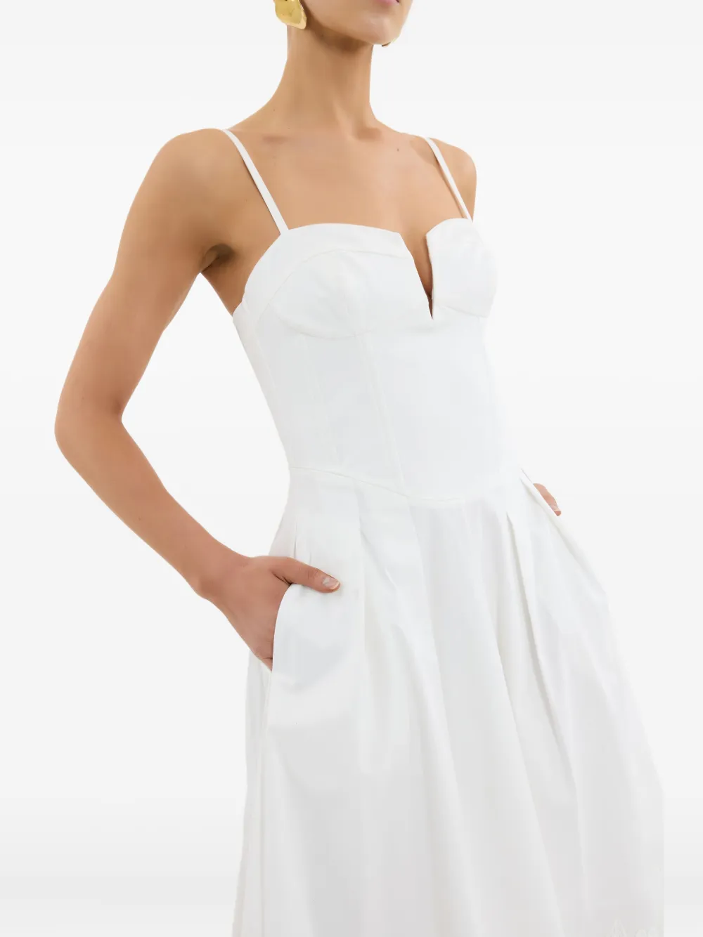Rebecca Vallance Montreux Lace Midi Dress In White