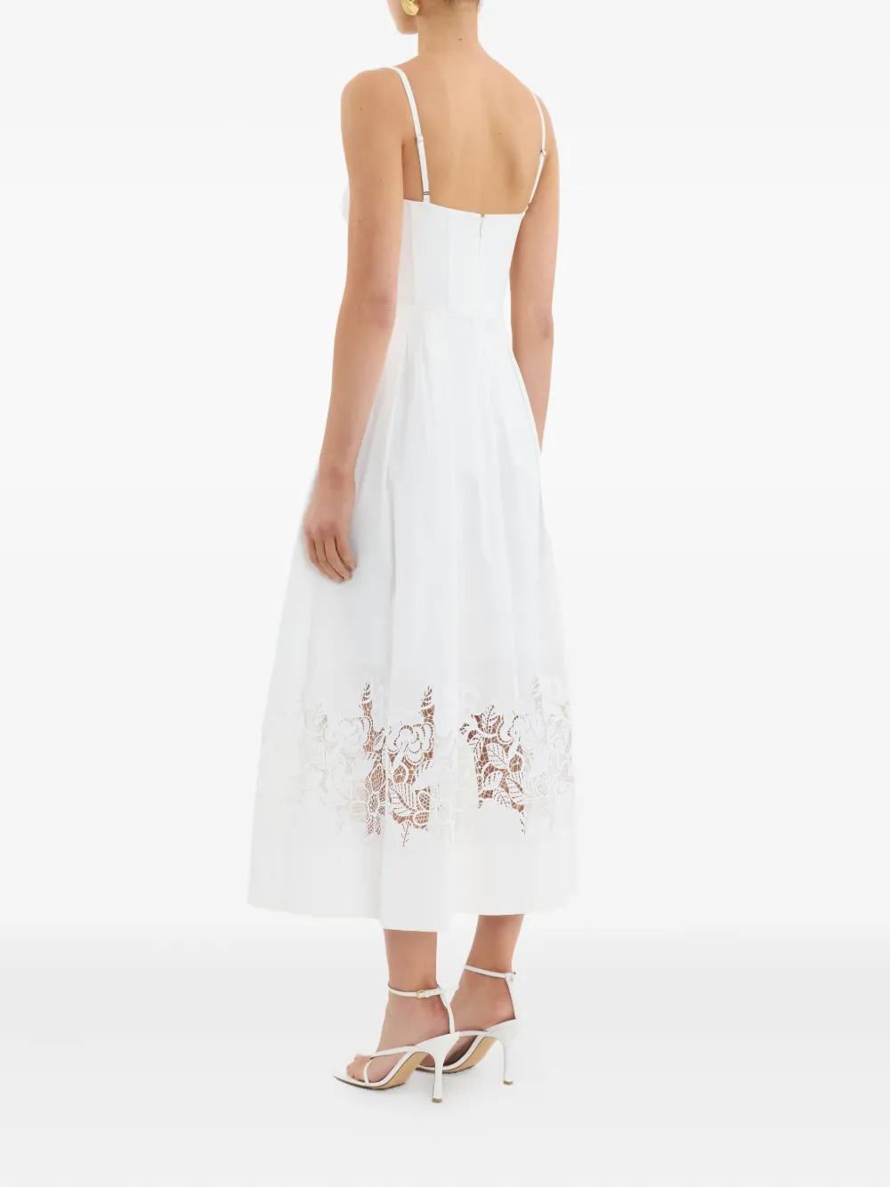 Rebecca Vallance Montreux Lace Midi Dress In White