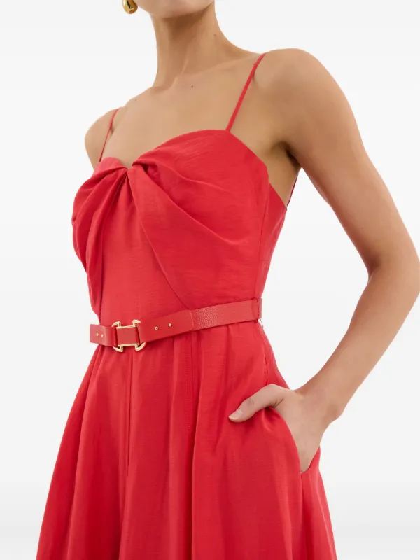Pastque Midi Dress Red Size 14